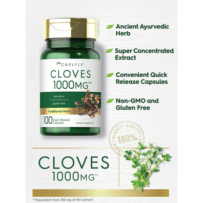 Carlyle Nutritionals Cloves 1000mg | 100 Capsules