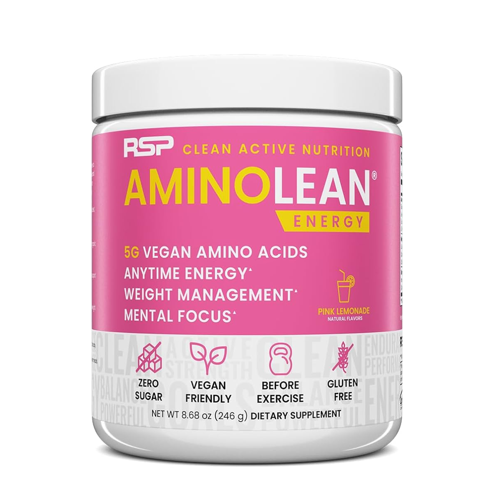 RSP AminoLean – Vegan Amino Acids, Anytime Energy & Mental Focus Support