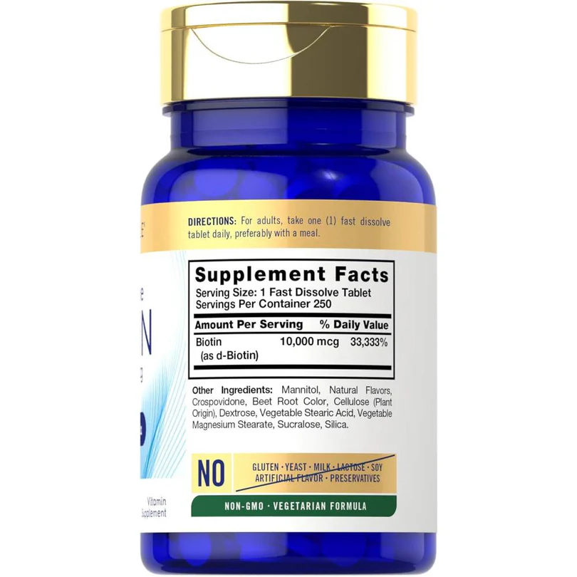 Carlyle Nutritionals Biotin 10000mcg | 250 Tablets