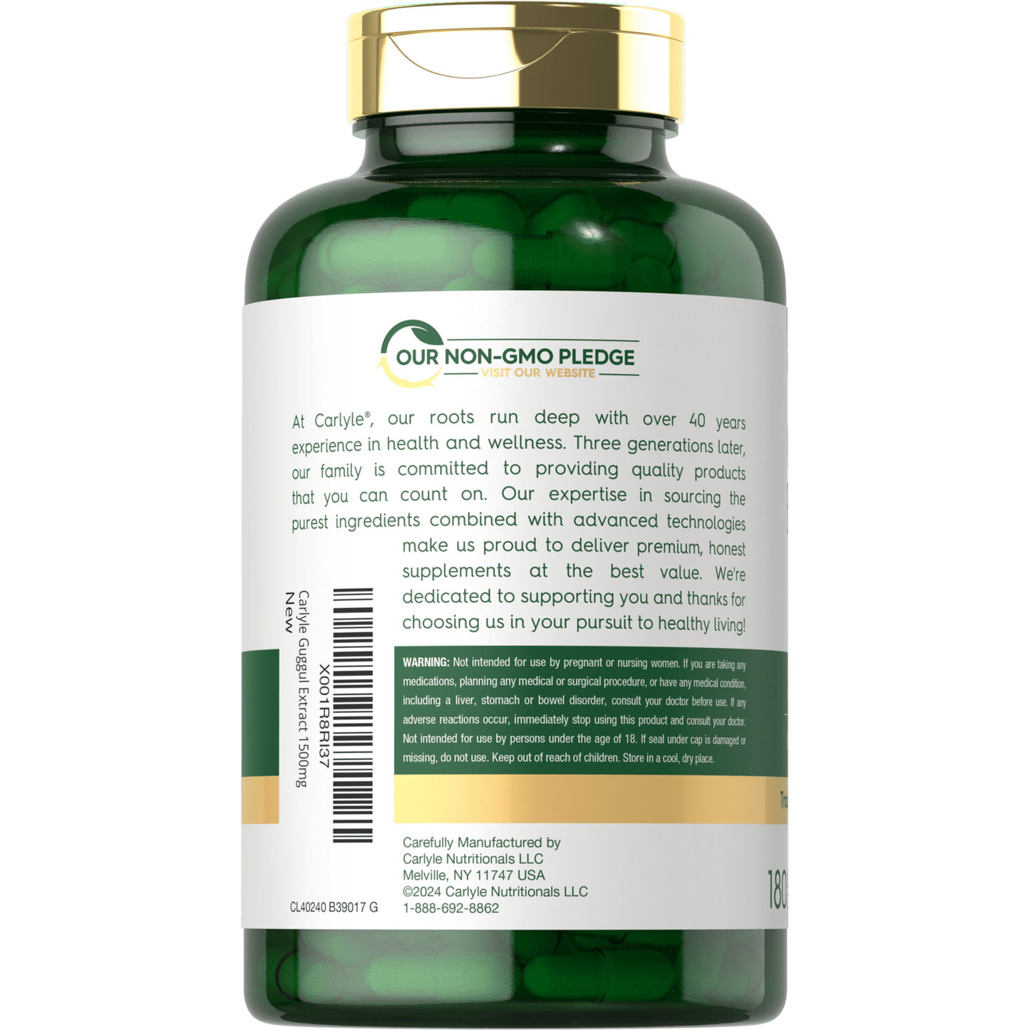 Carlyle Nutritionals Guggul Extract 1500mg | 180 Capsules