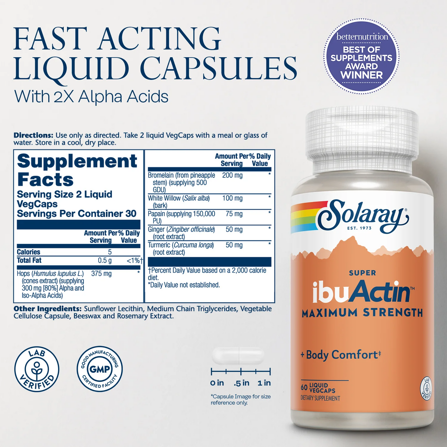 Solaray Super Ibu Actin, Maximum 60 Caps
