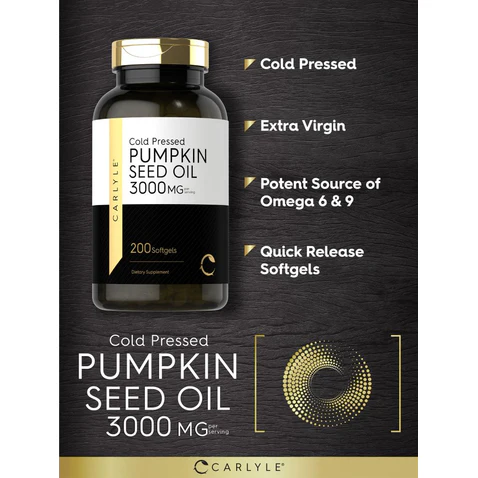 Carlyle Nutritionals Pumpkin Seed Oil Cold Pressed 3000mg per serving | 200 Softgels