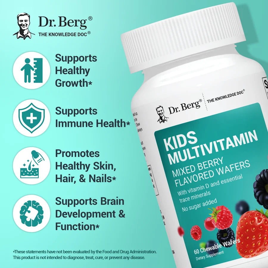 Dr. Berg Kids Multivitamin — Mixed Berry 60 Wafers