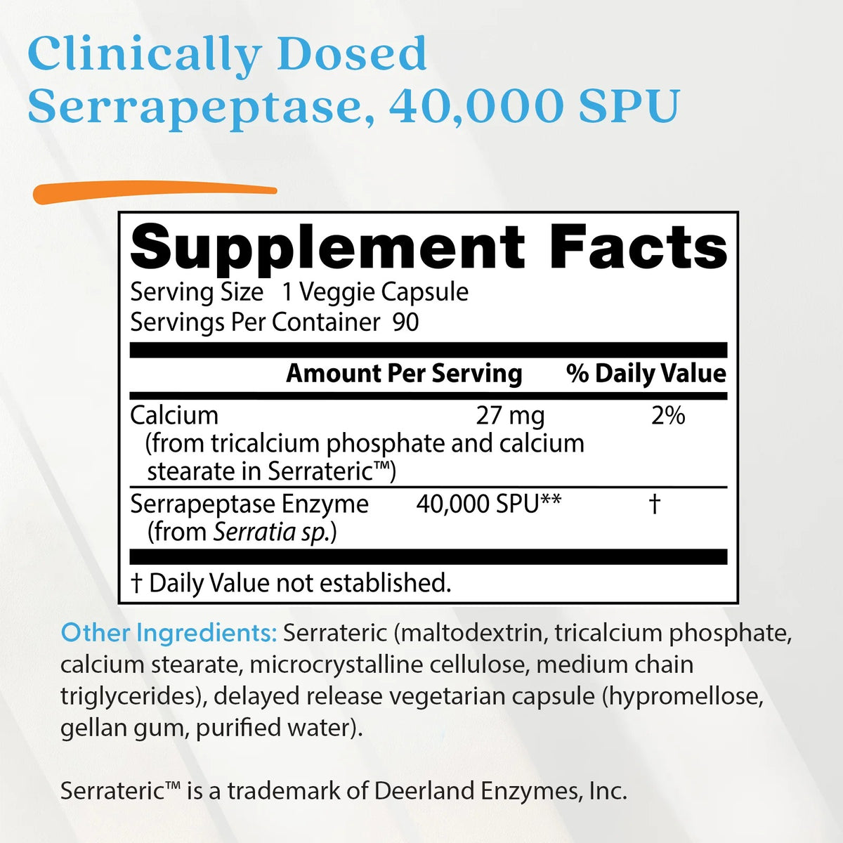 Doctor's Best Serrapeptase 40,000 Spu Veggie Caps 90 Count