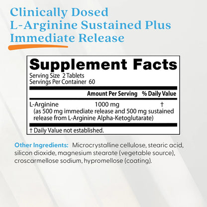 Doctor's Best, L-Arginine, 120 Bilayer Tablets