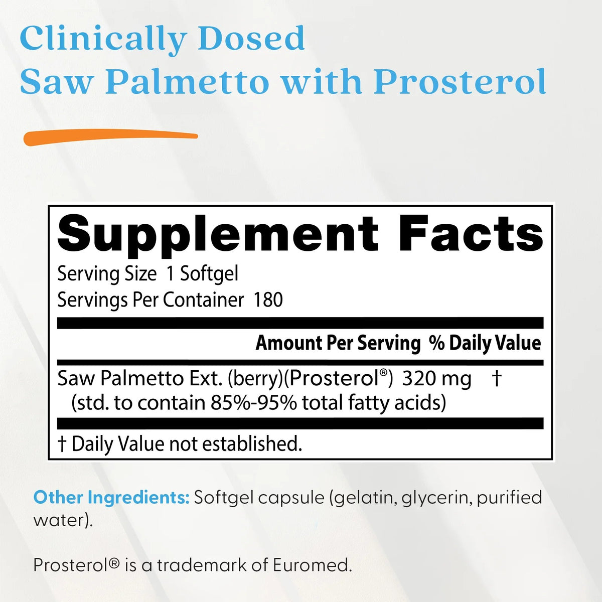 Doctor's Best Saw Palmetto Standardized Extract 320mg Softgels 180 Count