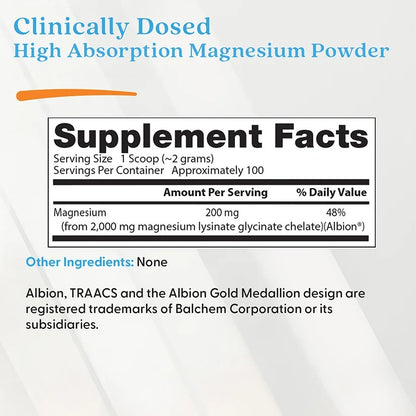 Doctor's Best High Absorption Magnesium Powder,  200 g