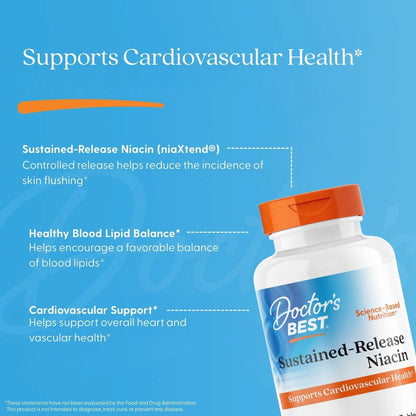 Doctor's Best Sustained-Release Niacin With NiaXtend - Supports Cardiovascular Health