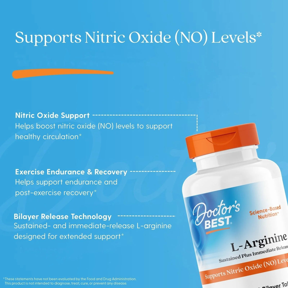 Doctor's Best, L-Arginine, 120 Bilayer Tablets