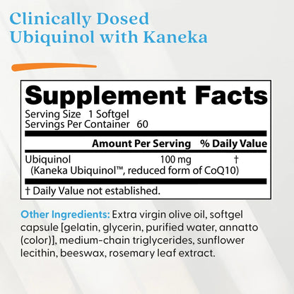 Doctor's Best Ubiquinol with Kaneka 100mg Softgels 60 Count