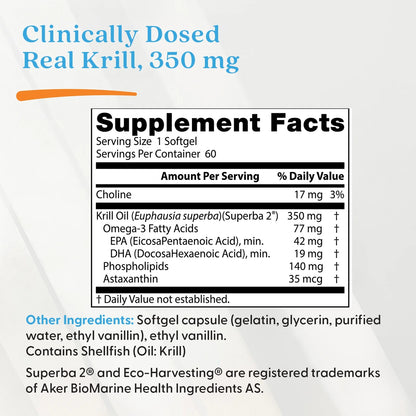Doctor's Best Real Krill 350mg Softgels 60 Count