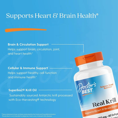 Doctor's Best Real Krill 350mg Softgels 60 Count