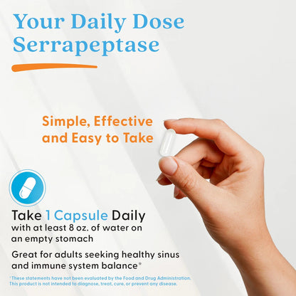 Doctor's Best Serrapeptase 40,000 Spu Veggie Caps 90 Count
