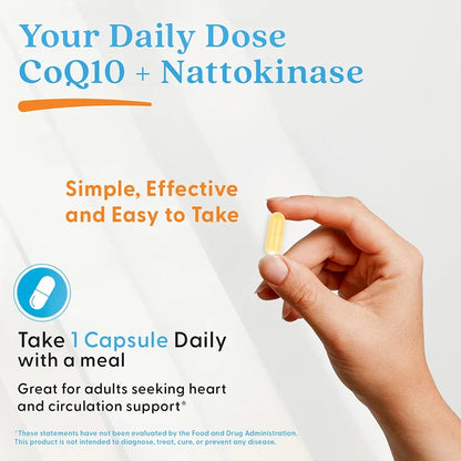 Doctor's Best Co Q10 + Nattokinase, 60 Veggie Caps