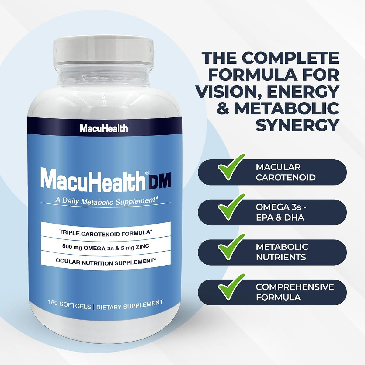 Macuhealth Daily Metabolic - EPA/DHA Omega-3 with Zinc 180 Softgels