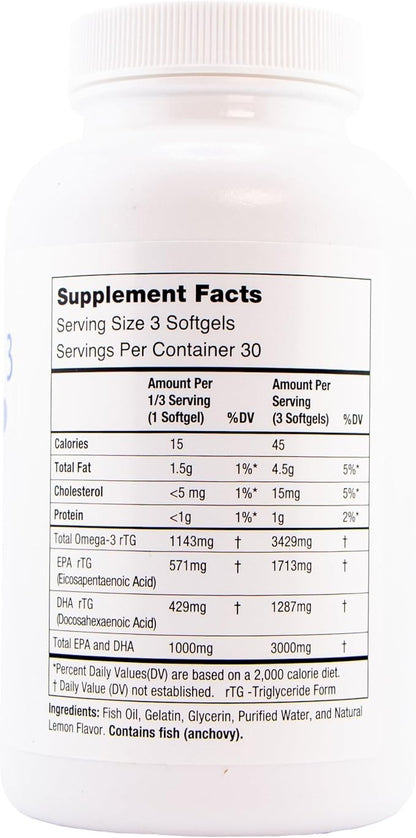 Oasis TEARS Omerga 3 Fish Oil 3000mg DHA EPA 90 Softgels Pakistan
