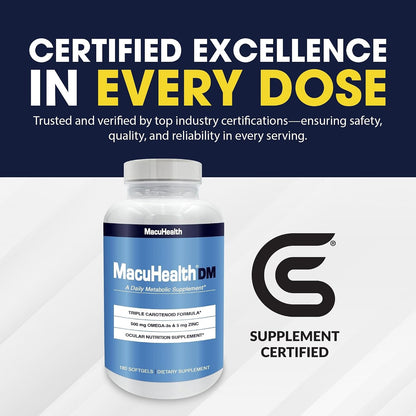 Macuhealth Daily Metabolic - EPA/DHA Omega-3 with Zinc 180 Softgels