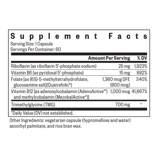 Seeking Health Homocysteine Nutrients 60 Capsules with L-Methylfolate & Vitamin B12, B6 & B2
