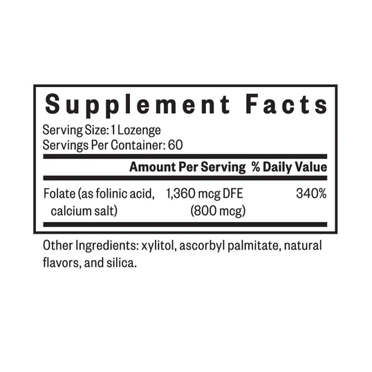 Seeking Health Folinic Acid 800 mcg 60 Lozenges Pakistan
