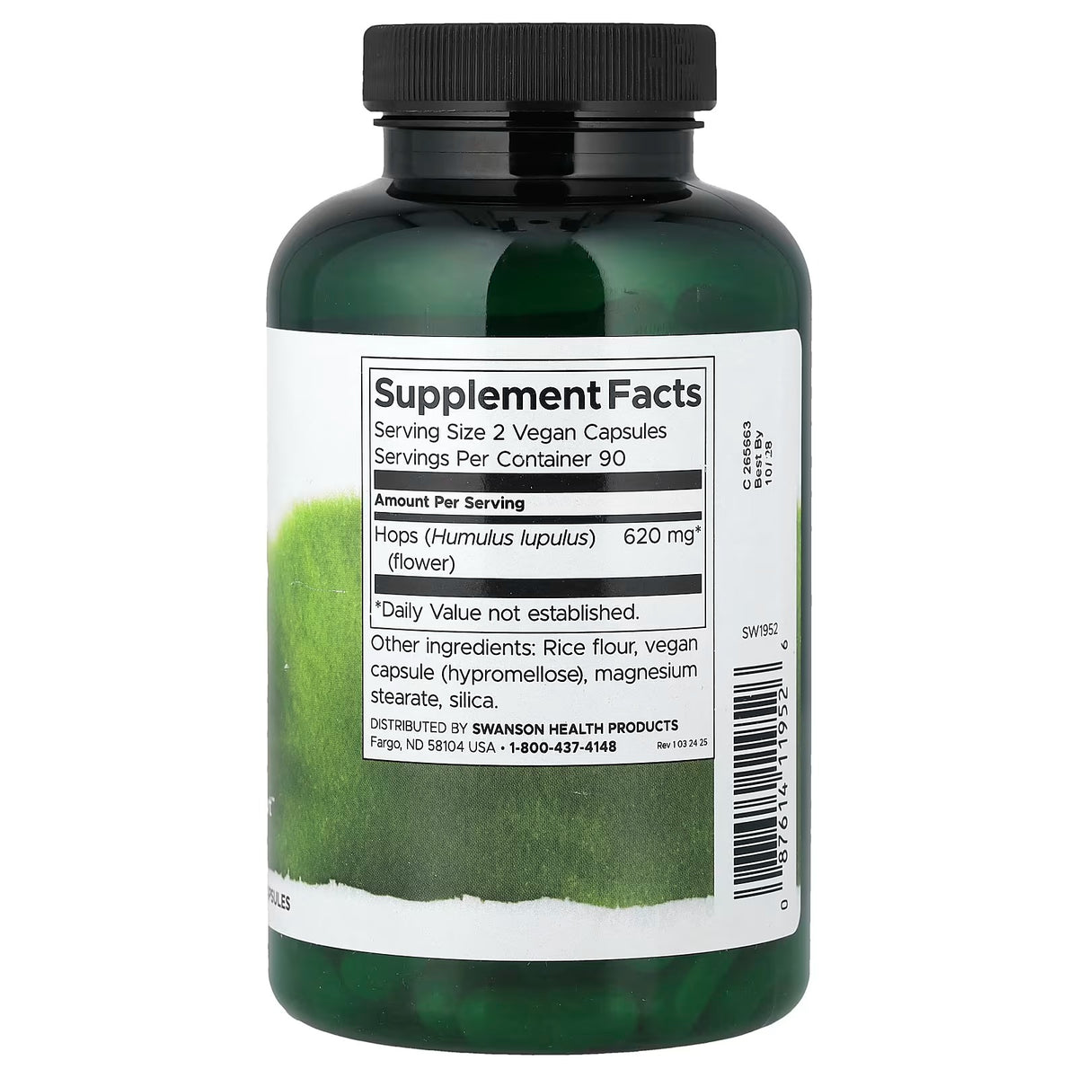Swanson Full Spectrum Hops 180 Vegan Capsules