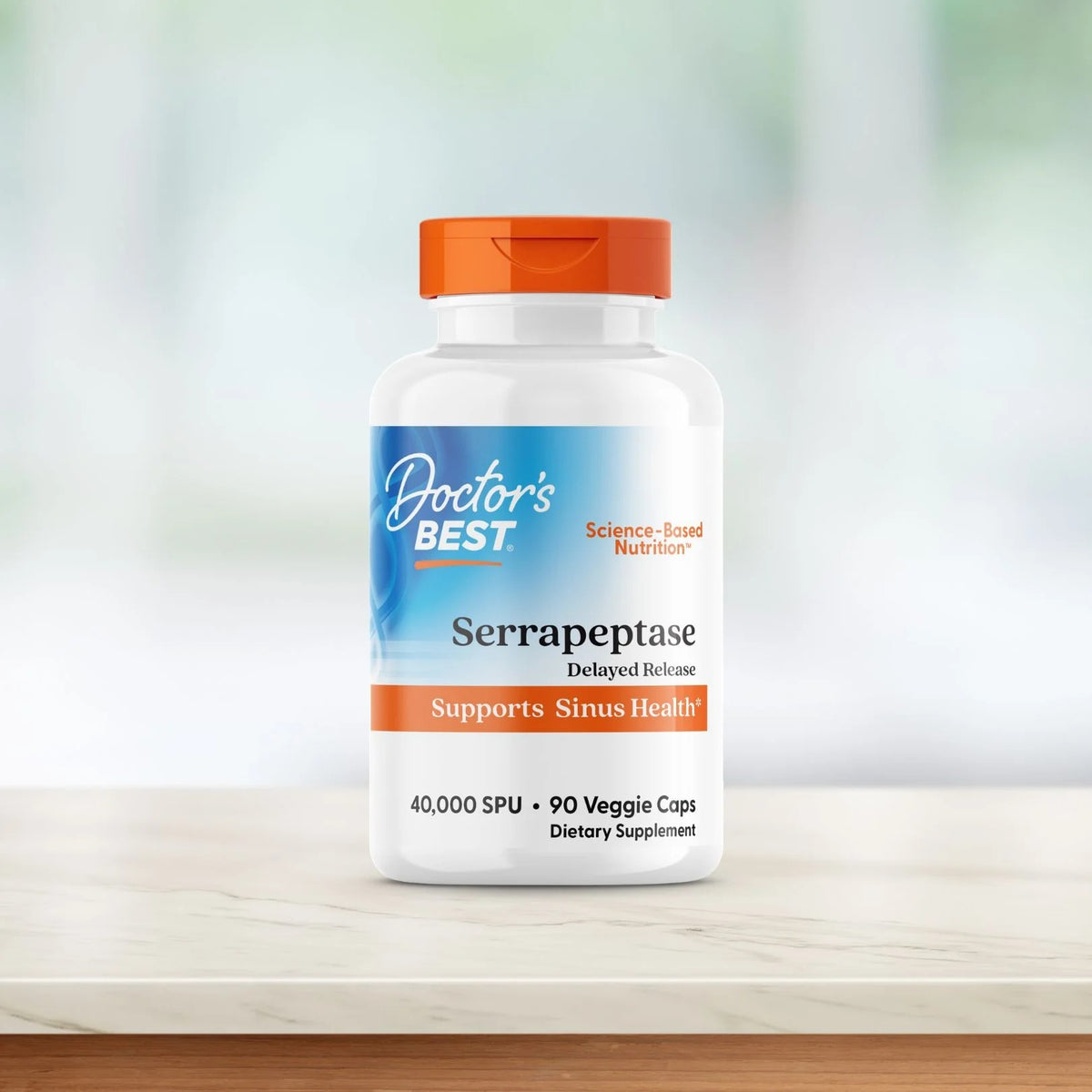 Doctor's Best Serrapeptase 40,000 Spu Veggie Caps 90 Count