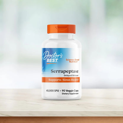 Doctor's Best Serrapeptase 40,000 Spu Veggie Caps 90 Count