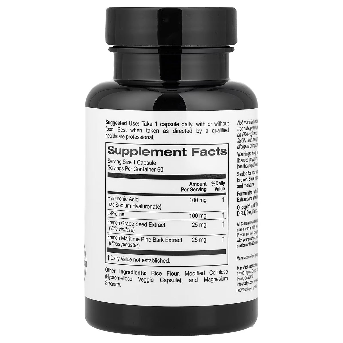 California Gold Nutrition, Hyaluronic Acid Complex 60 caps