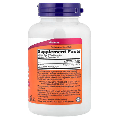 NOW Foods Liposomal Vitamin C | Immune & Collagen Support | 120 Veg