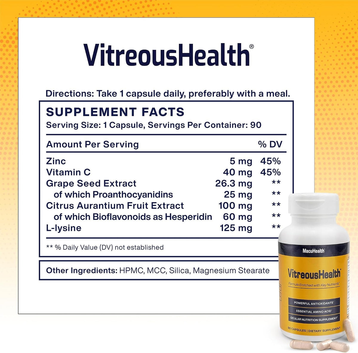 Macuhealth VitreousHealth Evidence-Based Eye Supplement 90 Capsules Pakistan