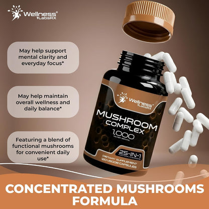 Wellness Labsrx Mushroom Complex Capsules 1000mg 120 Capsules