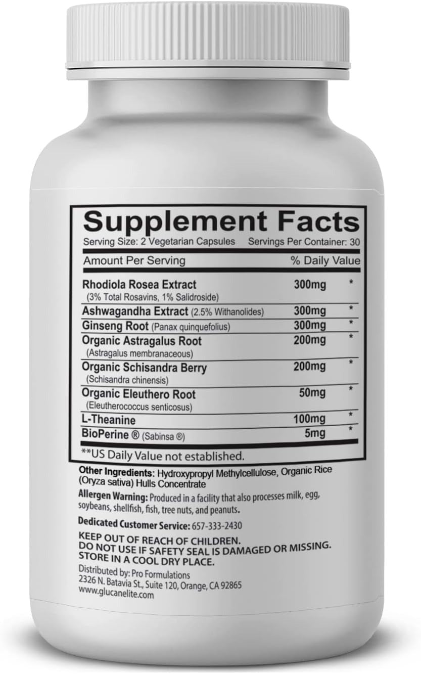 Pro Formulations MD Adaptogen Elite 60 Capsules Balances Cortisol & Natural Energy - Enhanced with Rhodiola