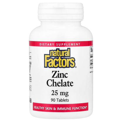 Natural Factors Zinc Chelate 25 mg 90 Tablets Dietary supplement