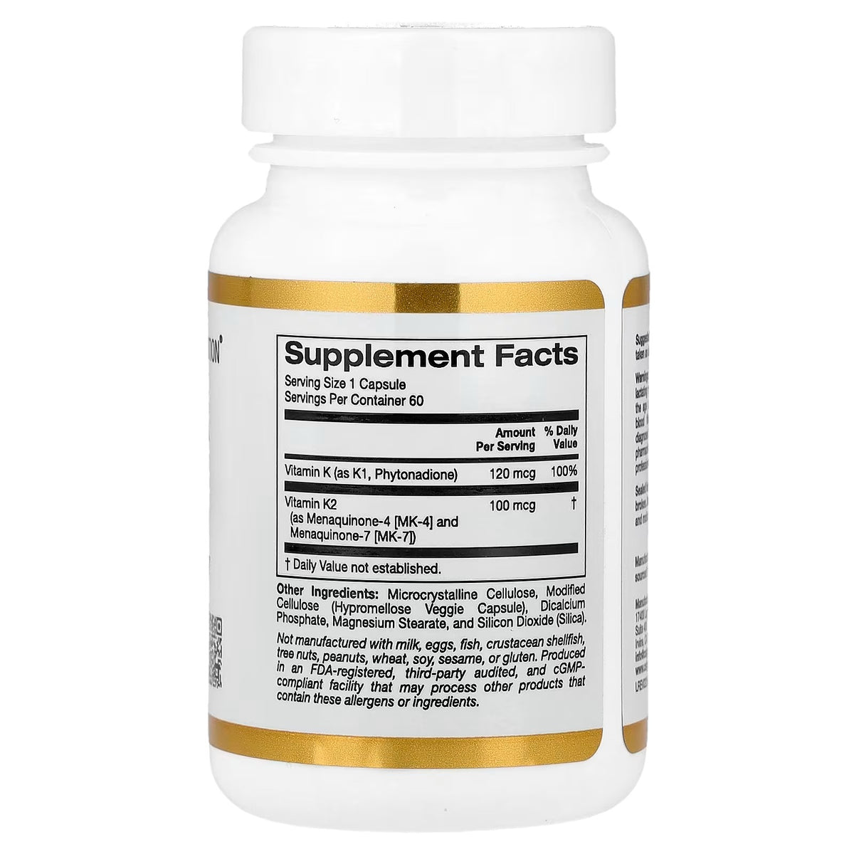 California Gold Nutrition Vitamin K Complex 60 Veggie Capsules