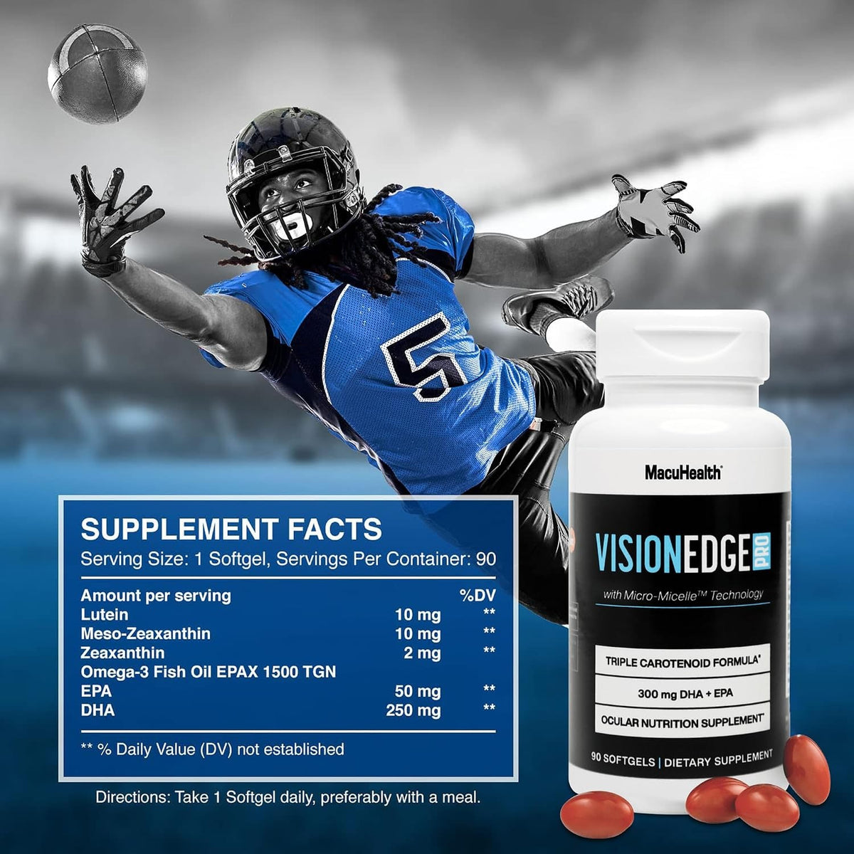 Macuhealth Vision Edge Eye Supplement for Athletes 90 softgels