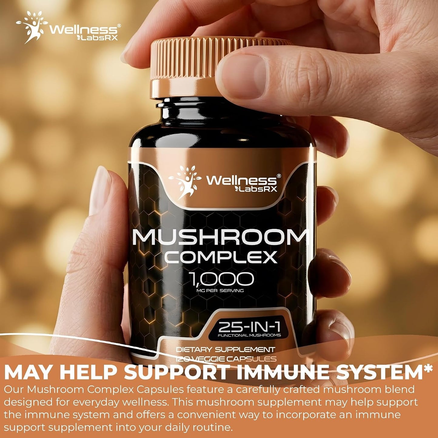 Wellness Labsrx Mushroom Complex Capsules 1000mg 120 Capsules