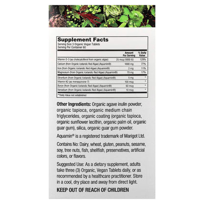 PlantFusion Organic Vegan Calcium Supplement 180 Tablets