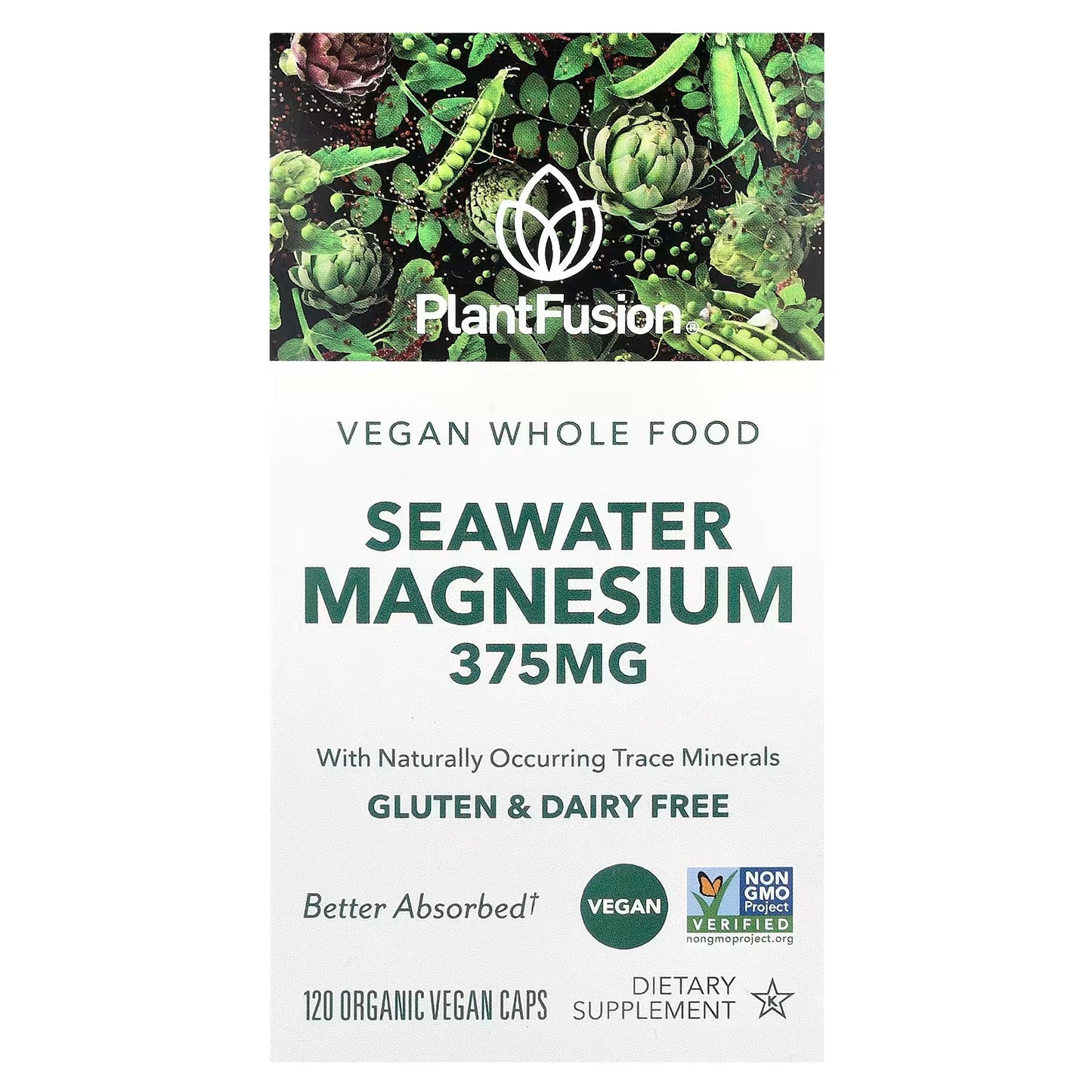 PlantFusion Seawater Magnesium Vegan Supplement – 120 Organic Caps