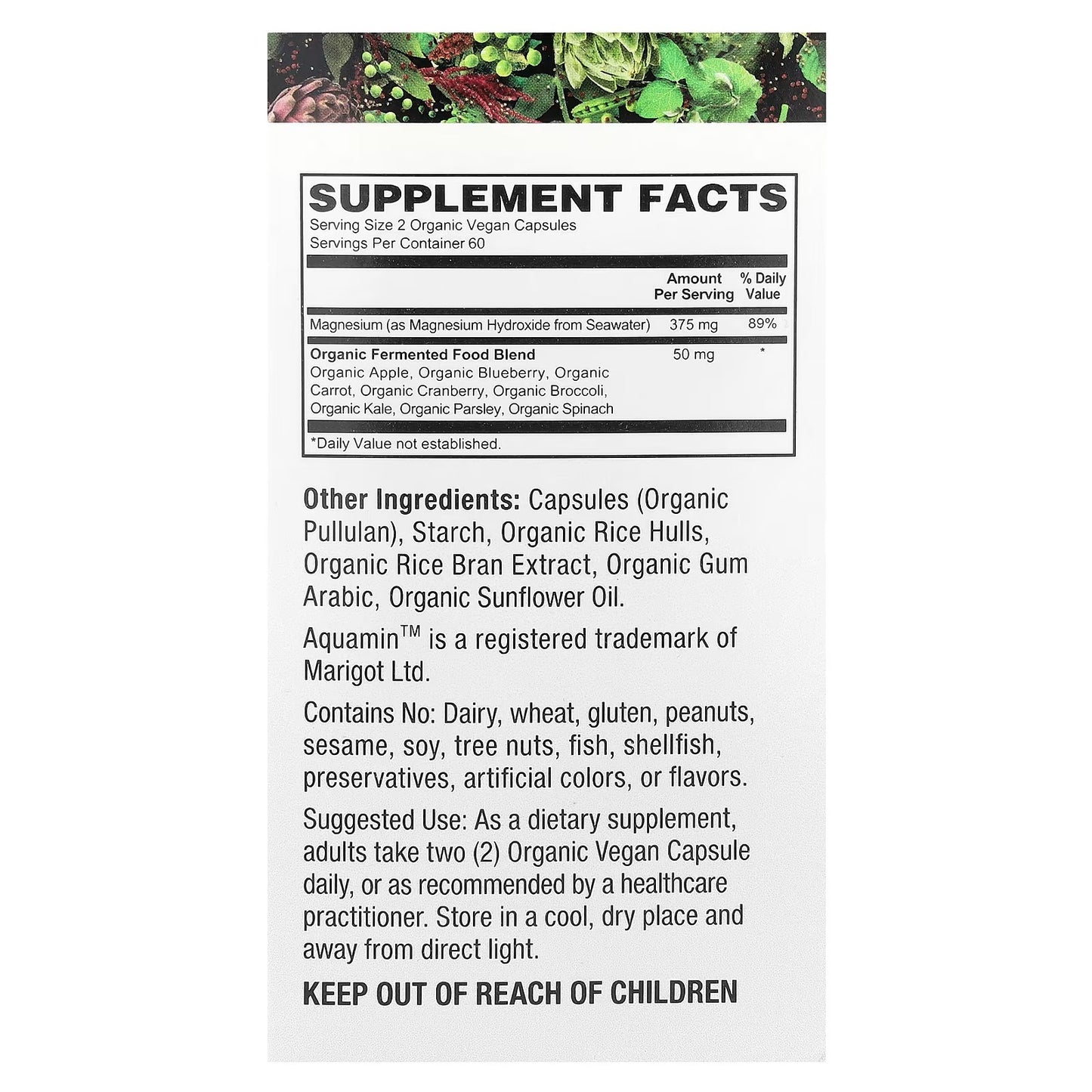 PlantFusion Seawater Magnesium Vegan Supplement – 120 Organic Caps
