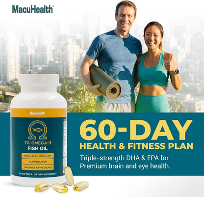 Macuhealth TG Omega 3 Fish Oil 120 Softgels 1100mg DHA, 1100mg EPA