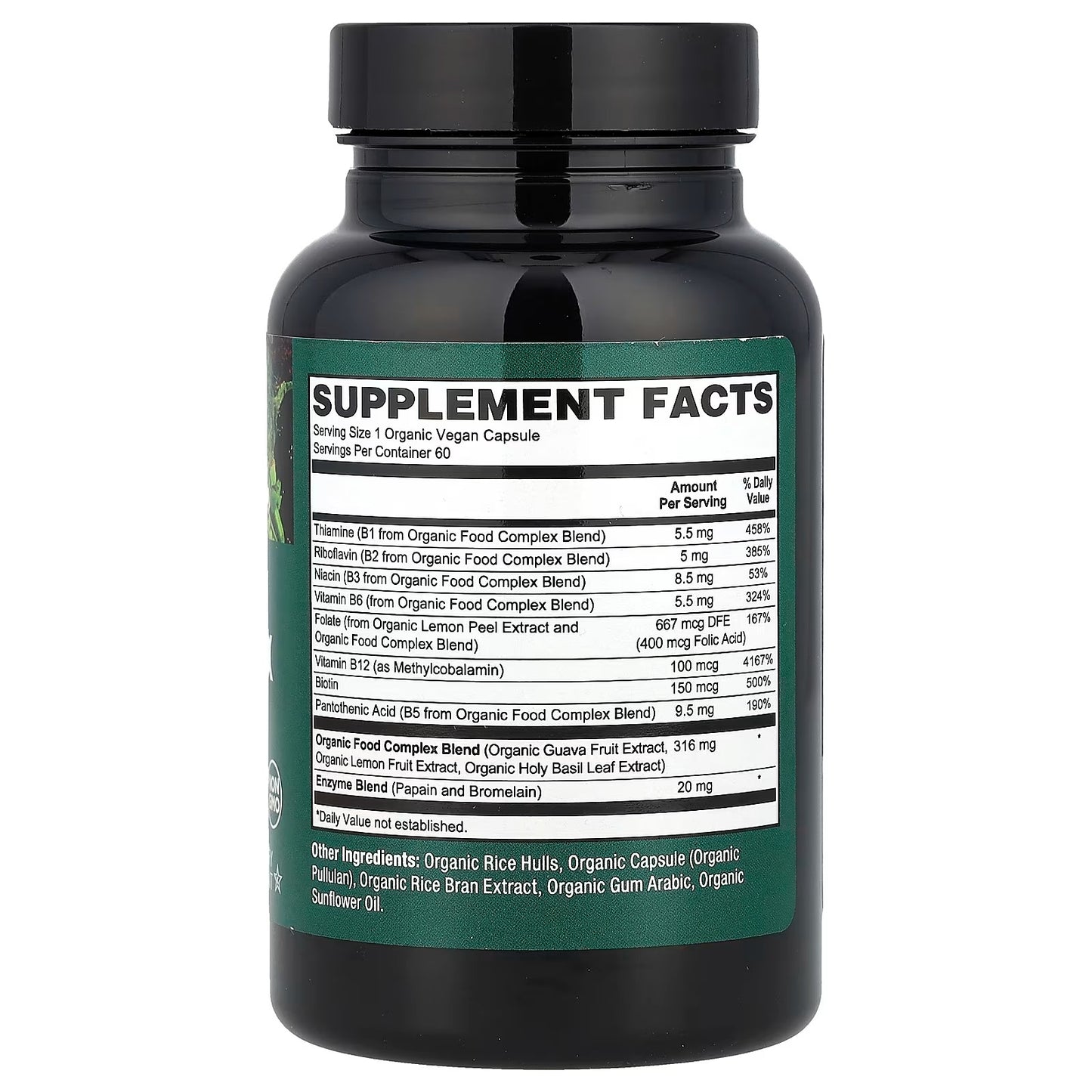 PlantFusion B-Complex Vitamin Supplement – 60 Organic VegCaps