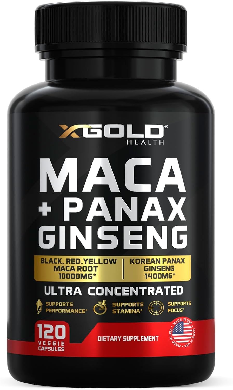 X Gold Health Maca Plus Panax Ginseng 120 Capsules