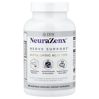 Zen Nutrients NeuraZenx Nerve Support 120 Vegetable Capsules Pakistan