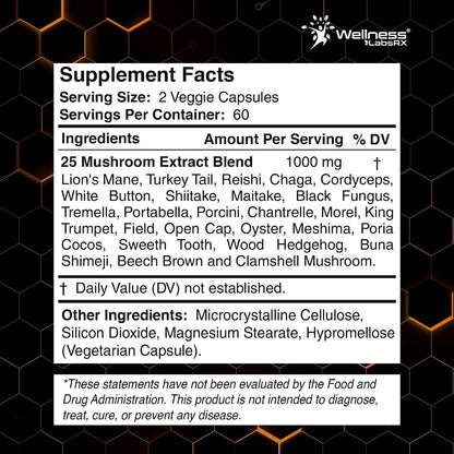 Wellness Labsrx Mushroom Complex Capsules 1000mg 120 Capsules