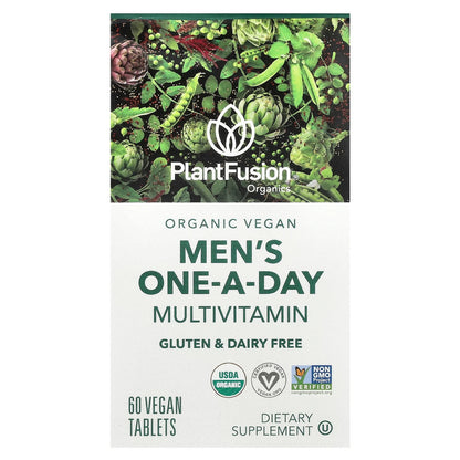 PlantFusion Men's Organic Vegan Multivitamin – 60 Vegan Tablets