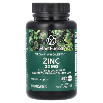 PlantFusion Vegan Zinc Supplement 22 mg 60 Capsules