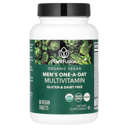 PlantFusion Men's Organic Vegan Multivitamin – 60 Vegan Tablets