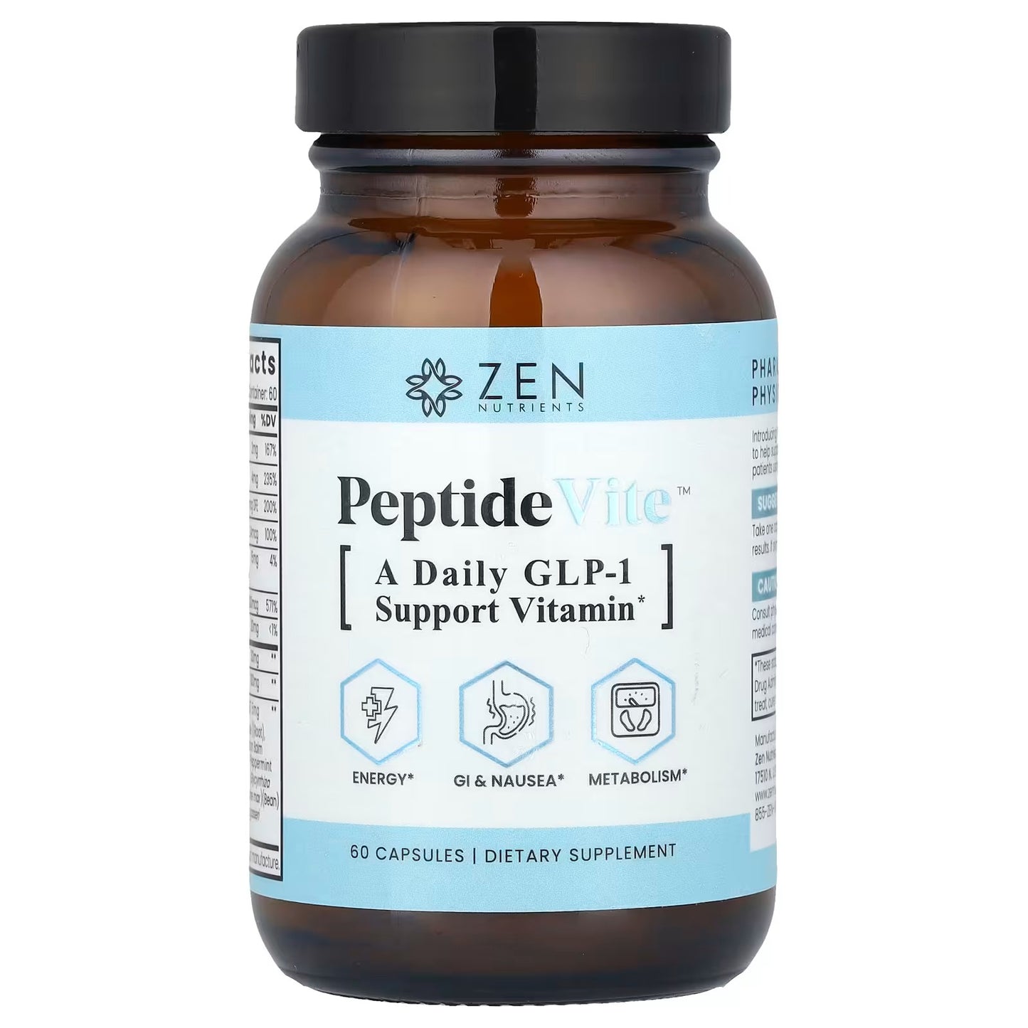 Zen Nutrients PeptideVite Supplement Capsules – 60 Count