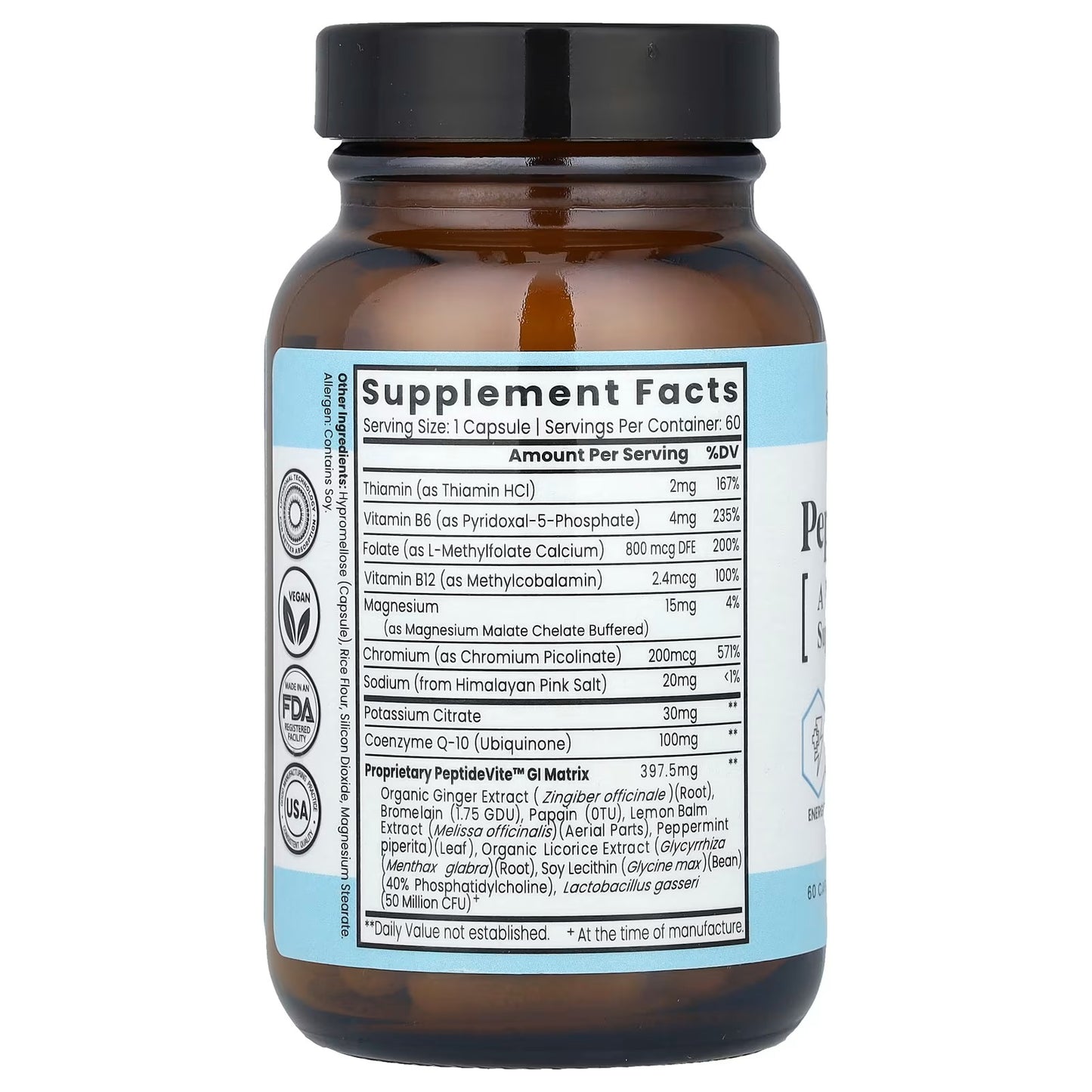 Zen Nutrients PeptideVite Supplement Capsules – 60 Count