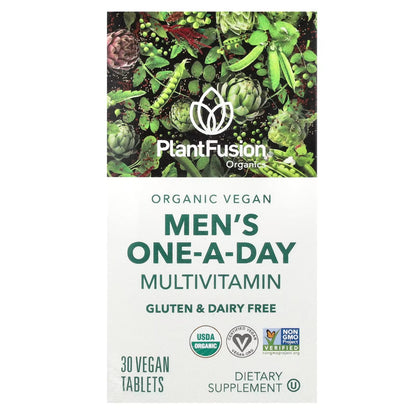 PlantFusion One-A-Day Multivitamin for Men – 30 Vegan Tablets
