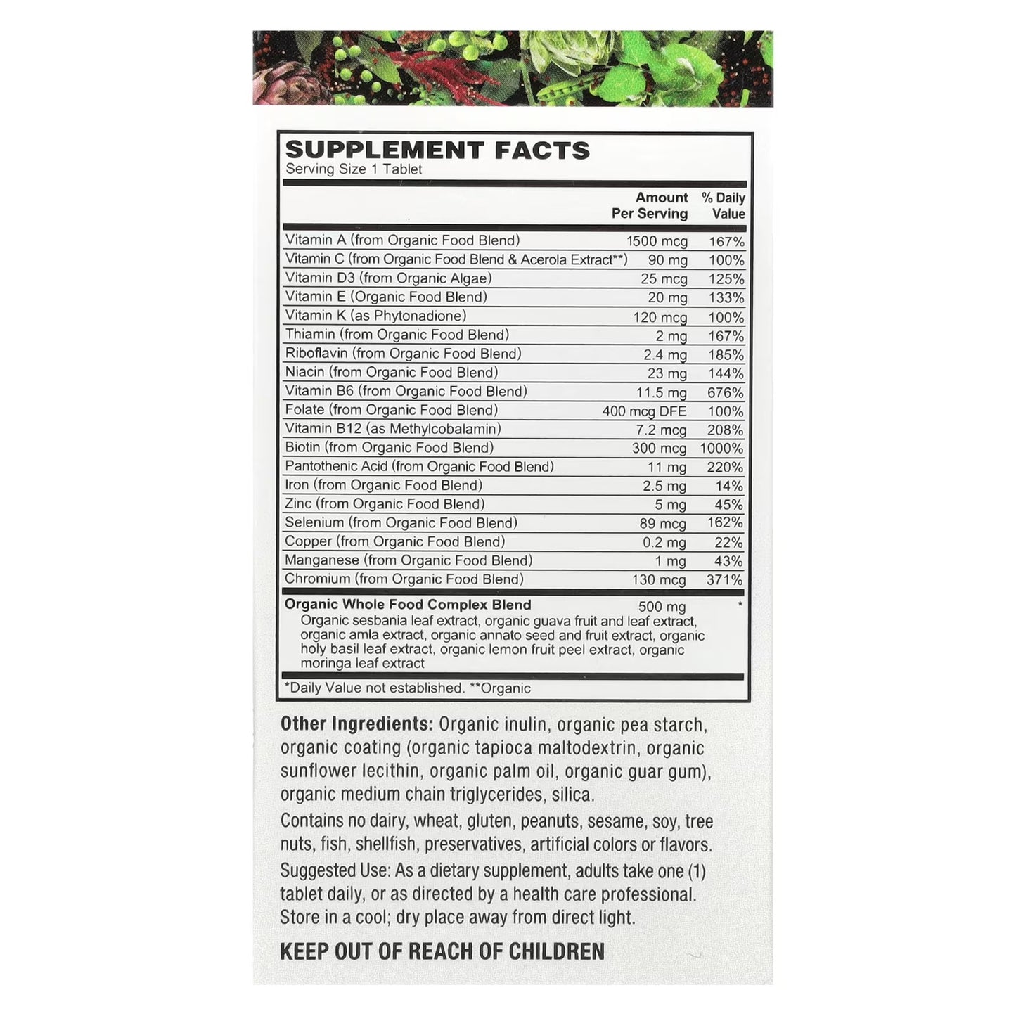 PlantFusion One-A-Day Multivitamin for Men – 30 Vegan Tablets